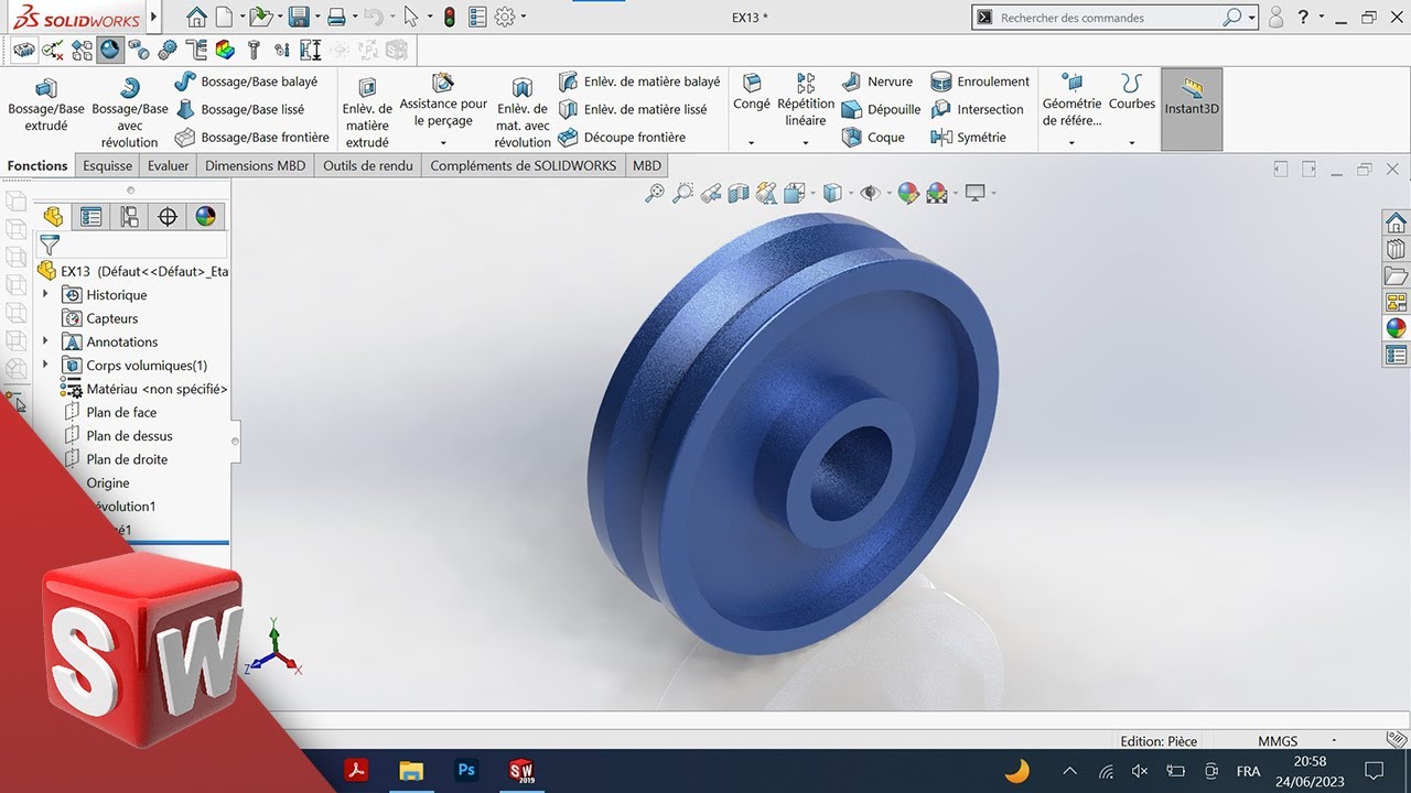 SolidWorks Tutorial N&deg;13 : Pulley Wheel