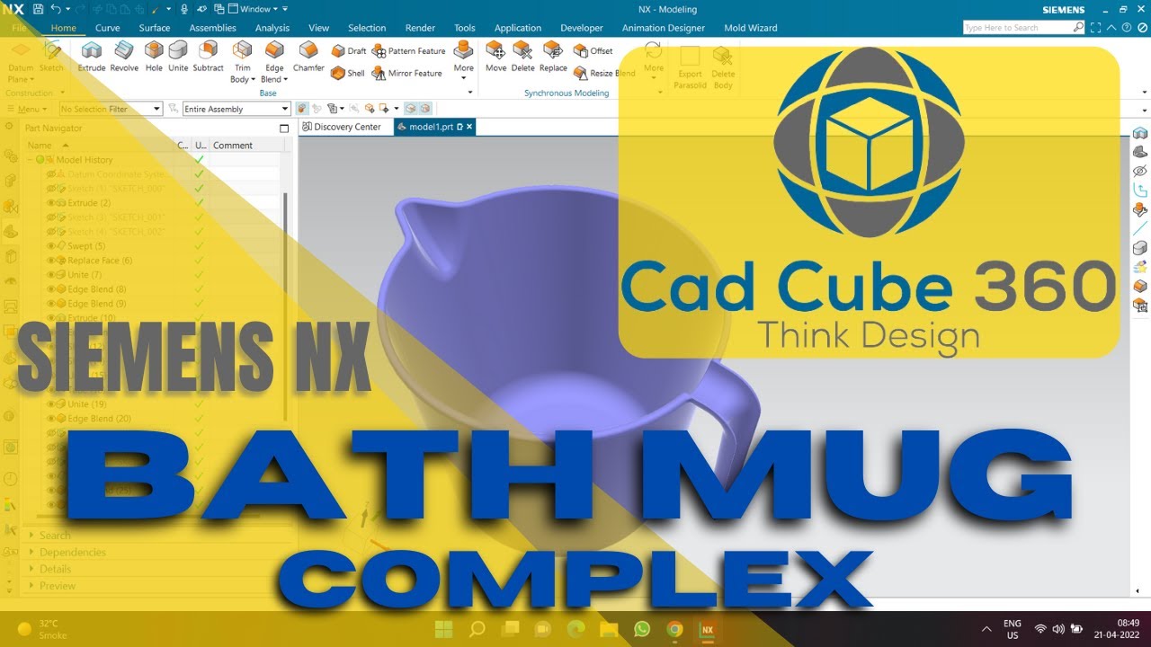 MUG DESIGN | COMPLEX DESIGN | ADVANCE | SIEMENS NX | LATEST | ENGLISH