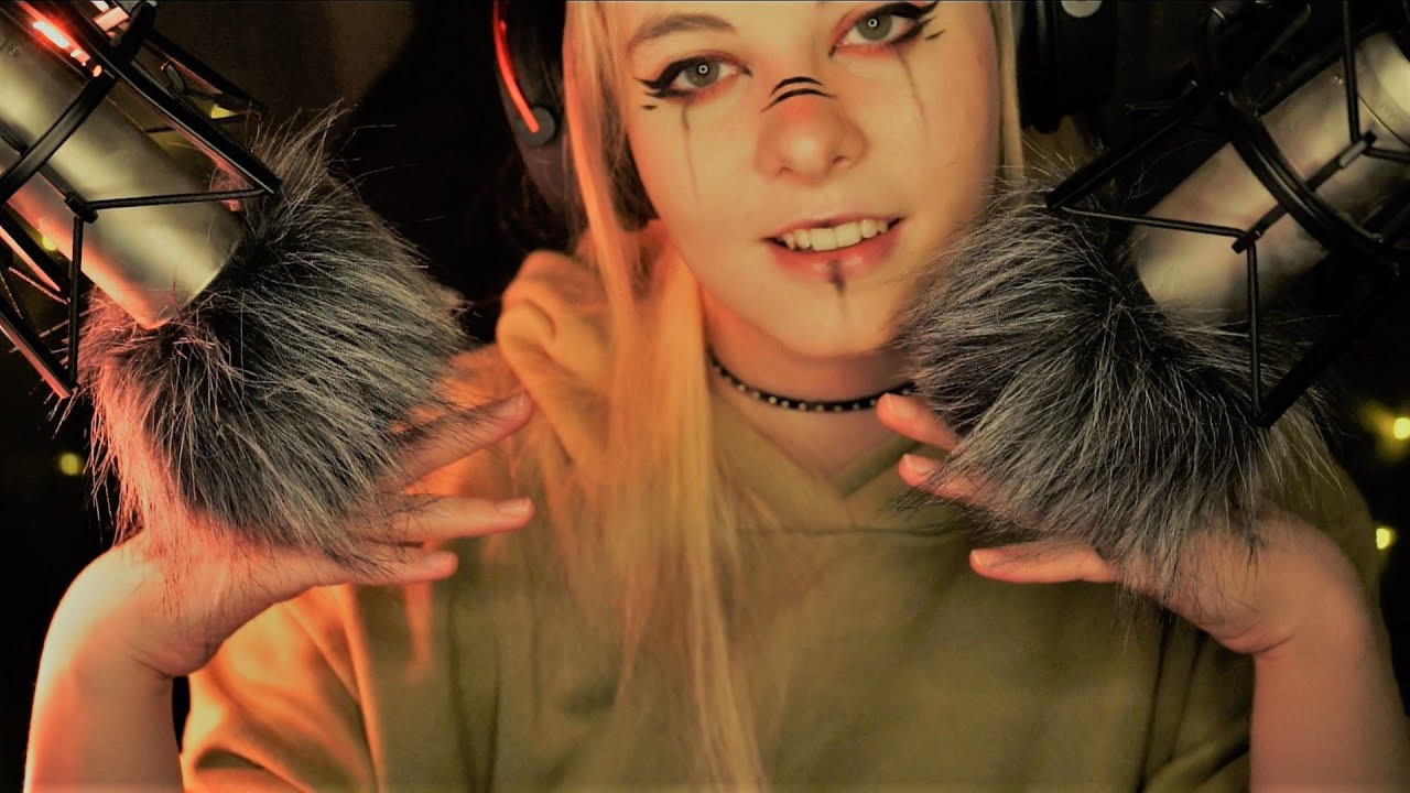 ASMR | slow breathing & soft fluffy sounds - no talking, ear to ear