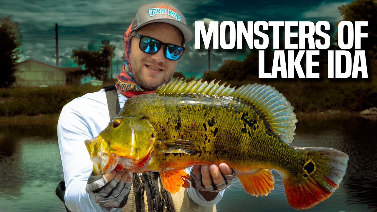 Kayak Fishing in Lake Ida for MONSTER Largemouth Bass and Peacock Bass