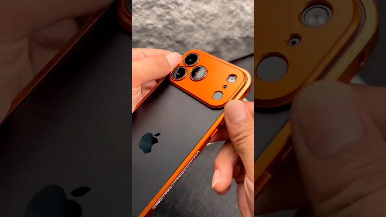 iPhone 17 pro max pure metal frame phone case with a metal frame and lens cover,Lightweight