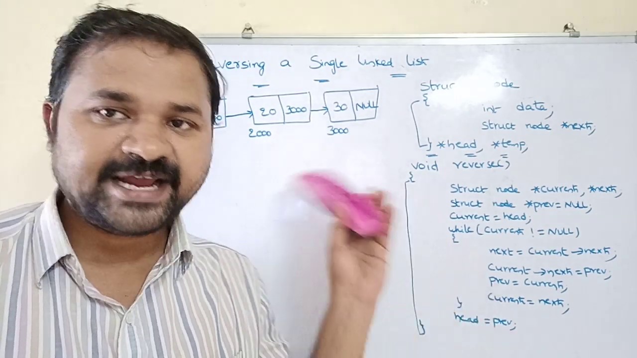 reversing a singly linked list in c