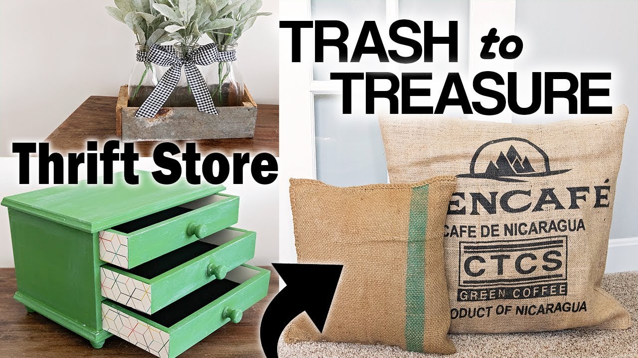 Thrift Store Makeover ⚫ Trash to Treasure Upcycle DIY