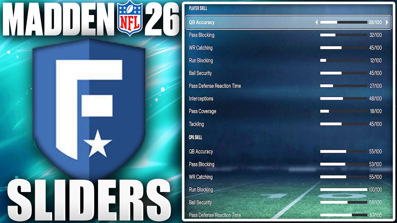 Лучшие слайдеры Madden для игрового процесса в серии Madden 26