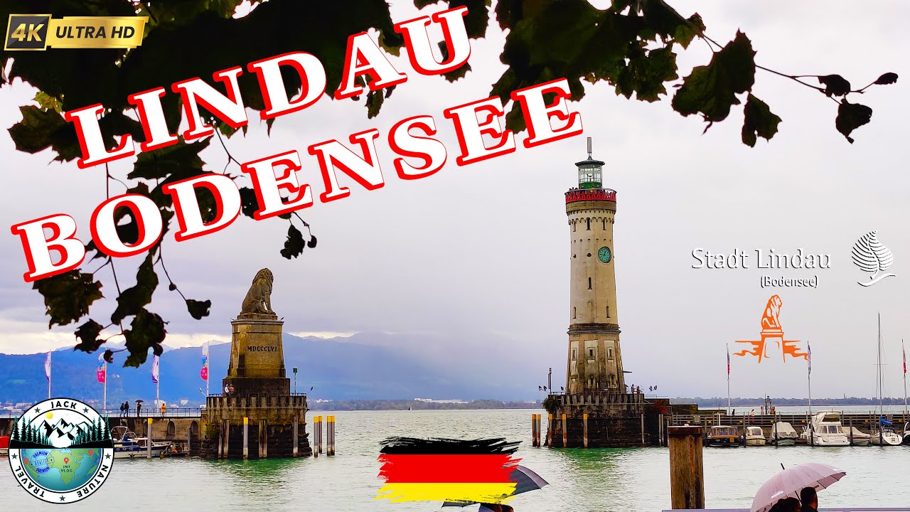 Short harbor walk LINDAU on Lake Constance | Bodensee [4K UHD] Germany
