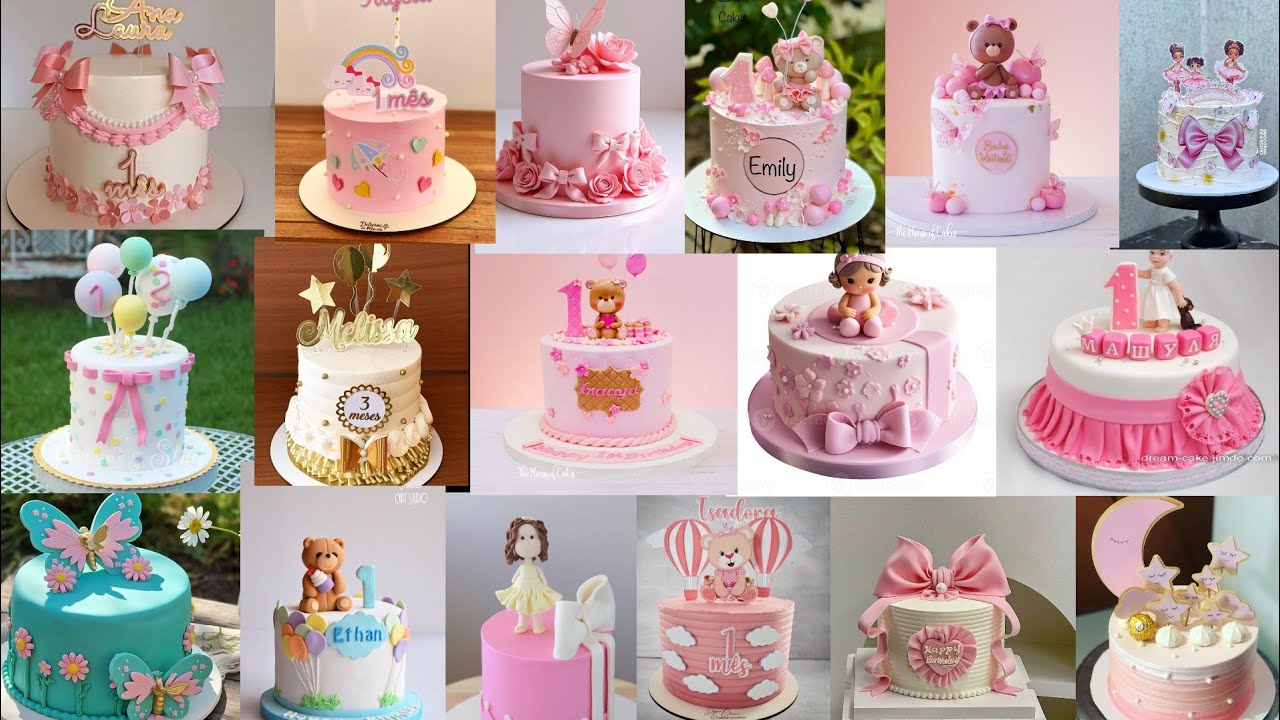 Baby Girl Birthday Cake Design 🎀 | Cute & Trending Cake Ideas | Princess Cake | Cake Designs 🍰