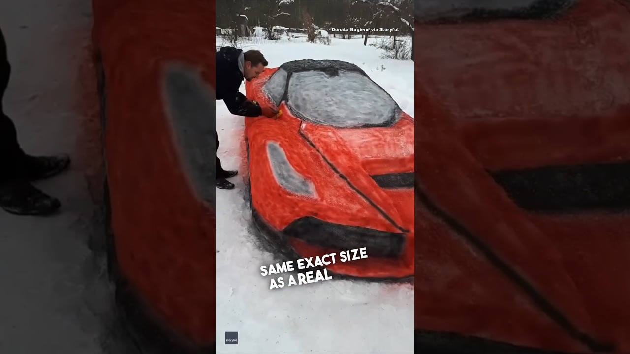 Он сделал Феррари из снега 😱