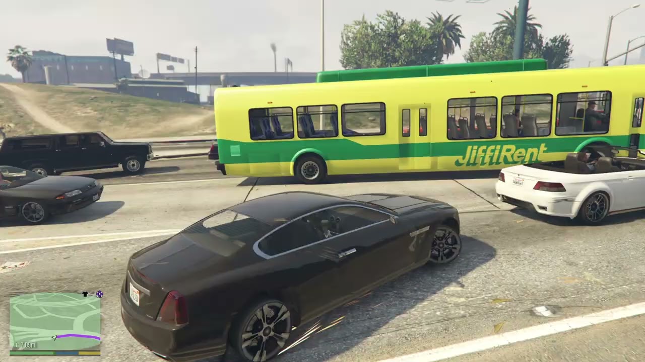 Harder then it looks-GTA 5 going across the whole map with popped tires-No commentary.