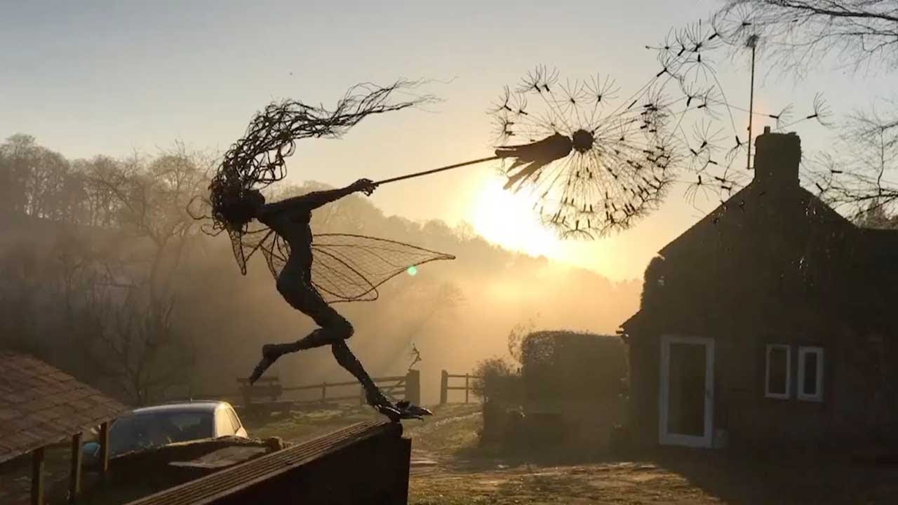 Artist Creates Stunning Fairy Sculptures Using Wire