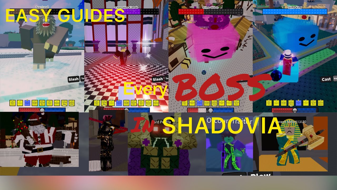 ALL BOSSES In Shadovia Easy Guide (Roblox) Shadovia