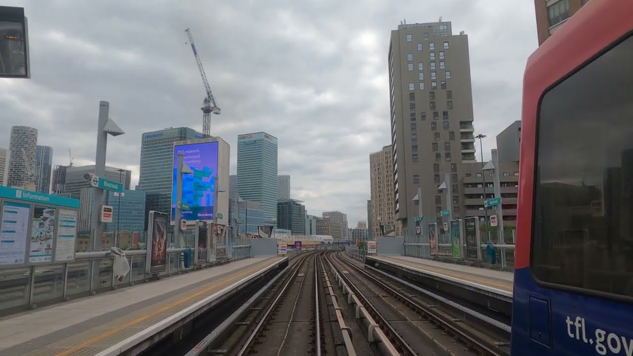 Cab ride London DLR train from Woolwich Arsenal to Bank