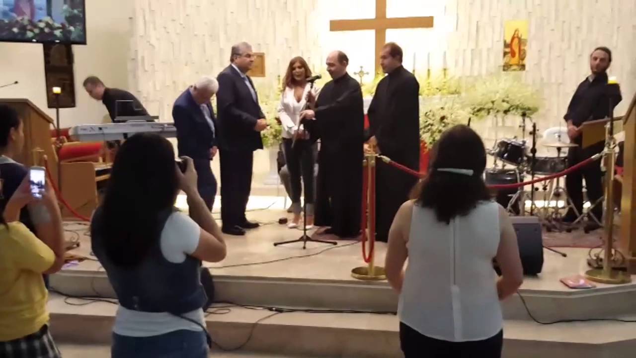 Saint Takla's Icon presented to Aline Lahoud