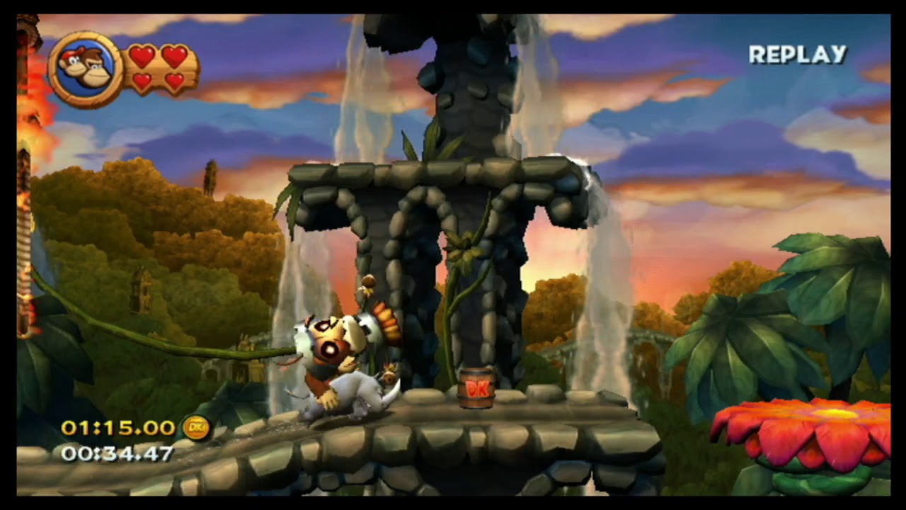 Donkey Kong Country Returns (Time Attack) 3-6 Temple Topple in 01:07.79