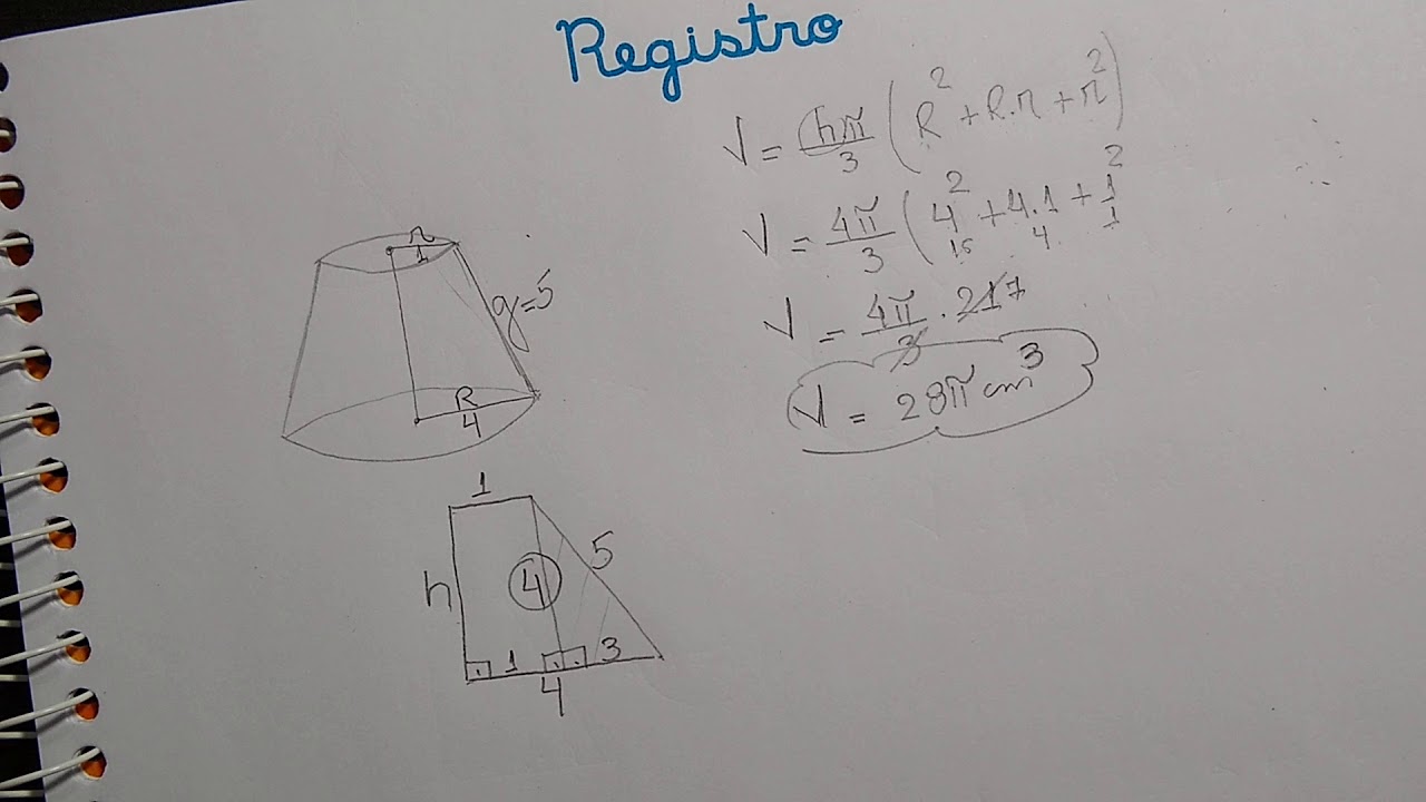 TRONCO DE CONE -  RESOLUÇÃO DE EXERCÍCIOS