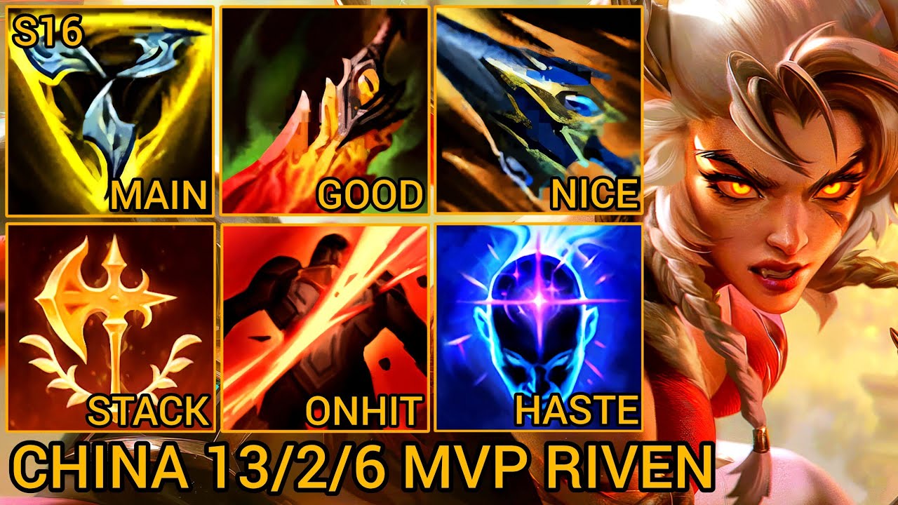 MVP Riven 13/2/6 LP 5100 - China Server Wild Rift High Elo Tier Builds & Runes