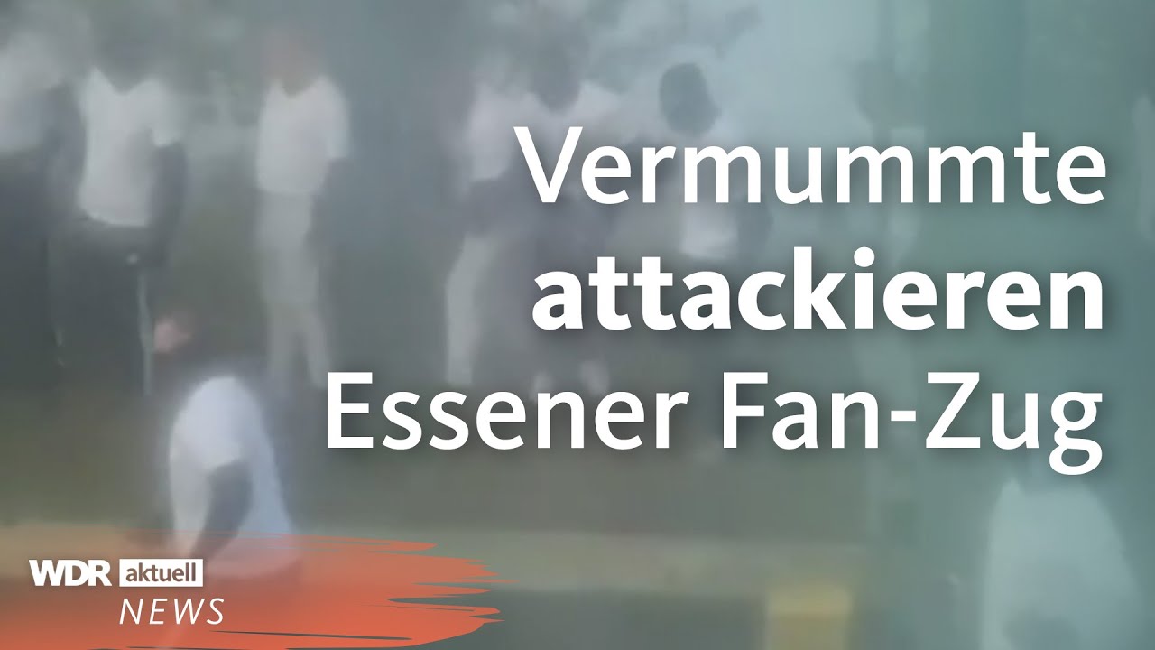 Fan-Zug von Rot-Weiss Essen auf dem Weg zum FC Hansa Rostock angegriffen | WDR Aktuelle Stunde