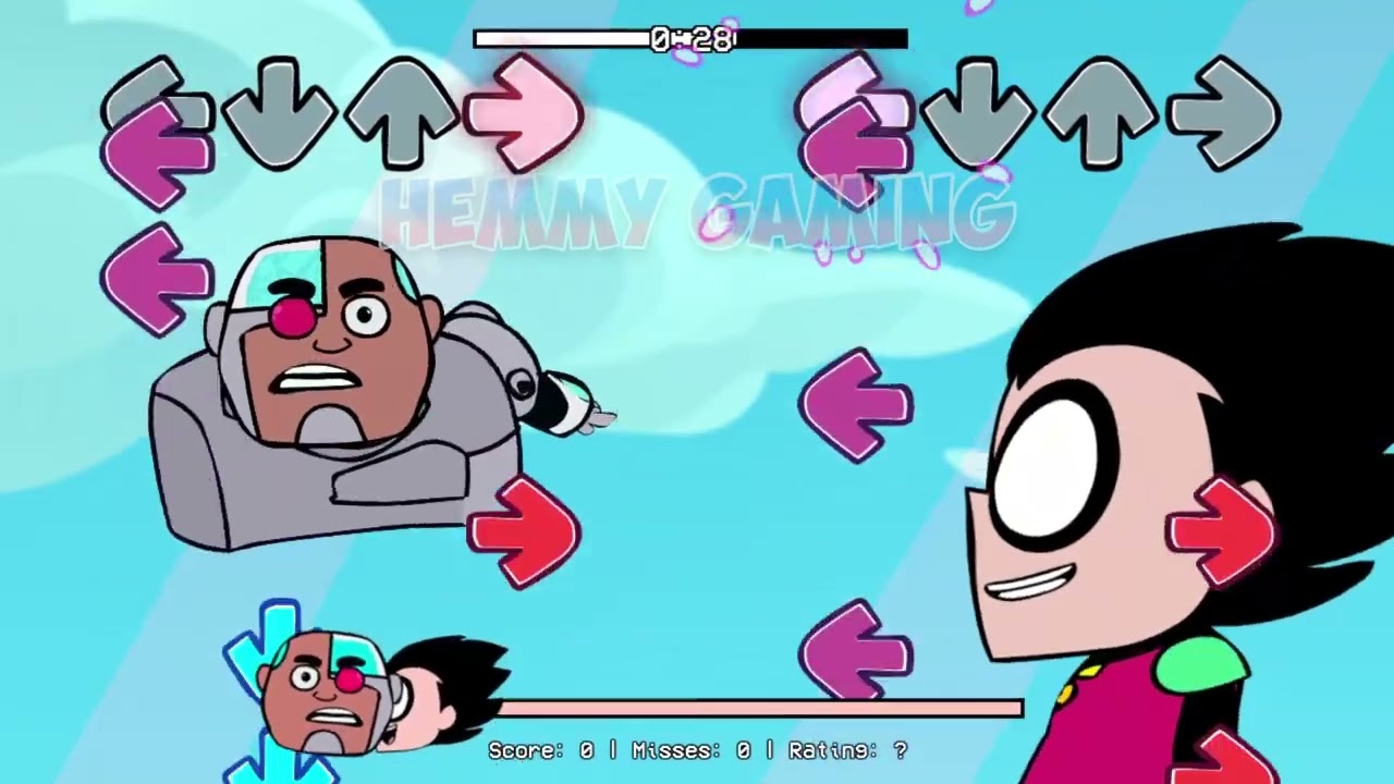 FNF Birdie Swaps Robin vs Cyborg Sing Look | FNF Vs Guys Look, A Birdie! V2 But Everyone Sings It