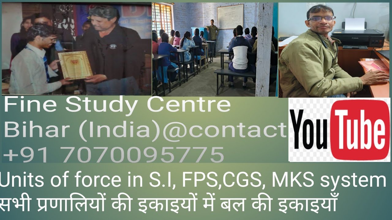 Units OF Force बल की इकाइयाँ