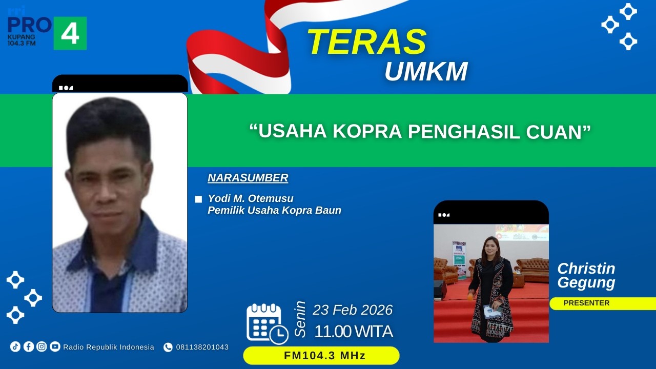 [LIVE] USAHA KOPRA PENGHASIL CUAN | OBROLAN TERAS UMKM | RRI PRO 4 KUPANG | SENIN, 23 FEBRUARI 2026