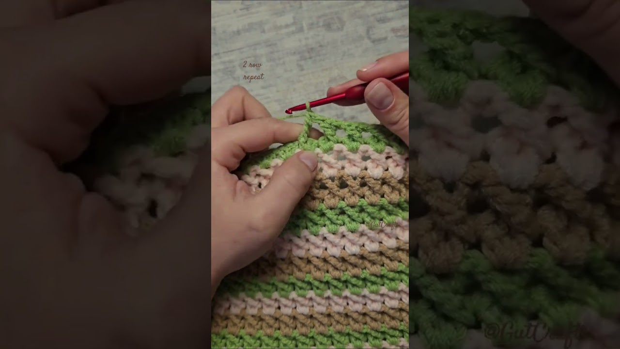 2 Row Repeat Crochet Pattern | Crochet Stitches Crochet Blanket #crochettutorial #viral #diyknitting