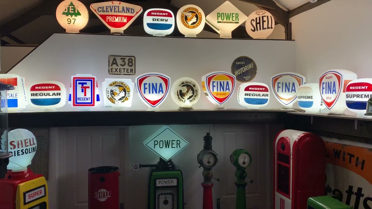 UK Restoration’s Vintage Petrol Pump and Petrol Pump Globe Collection.
