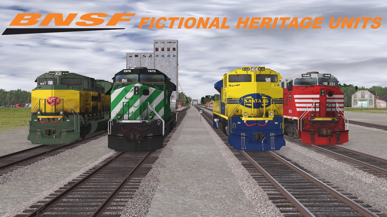 Trainz 2022: Fictional BNSF Heritage Locomotives Leading