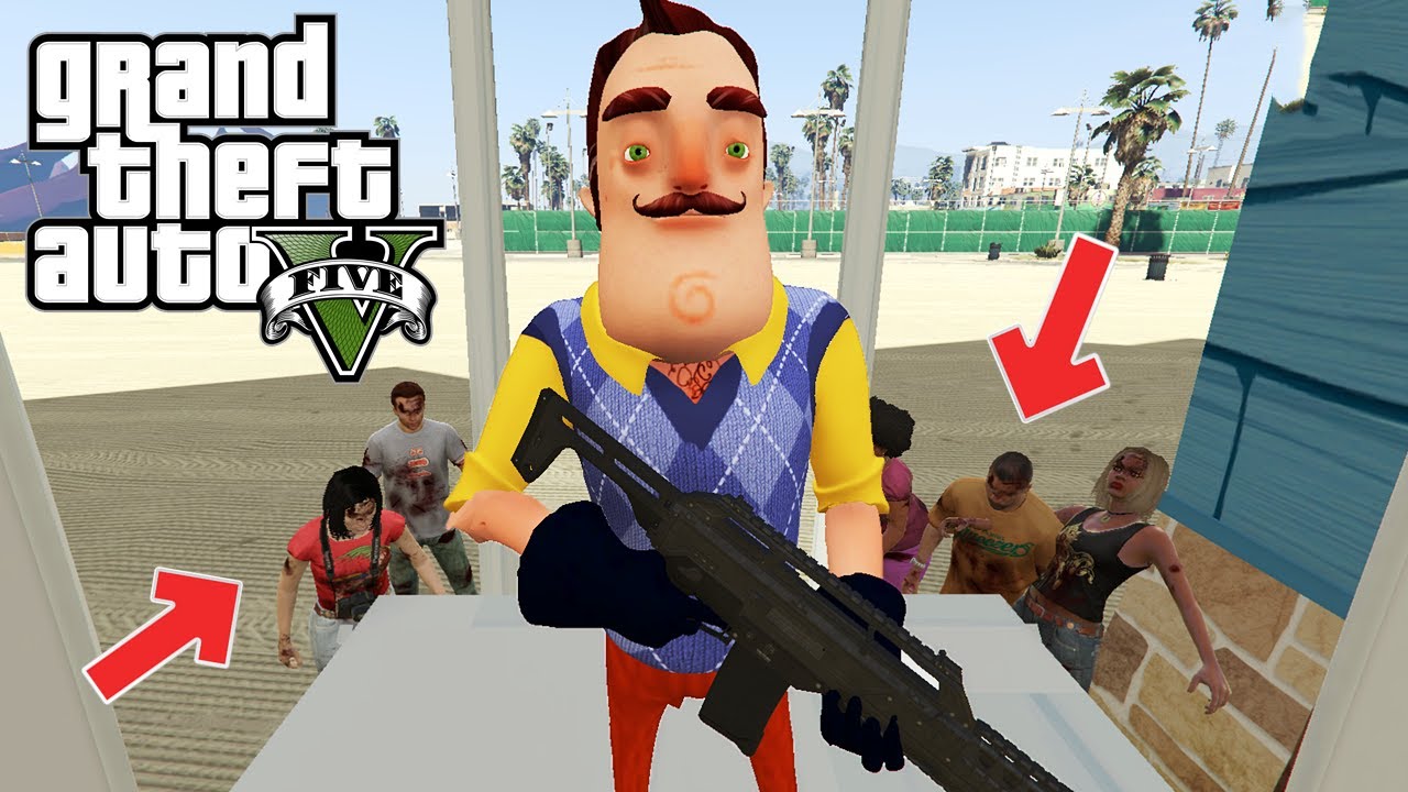 HELLO NEİGHBOR ZOMBİ SALGINI İLE SAVAŞIYOR - GTA 5 MODS #gta5