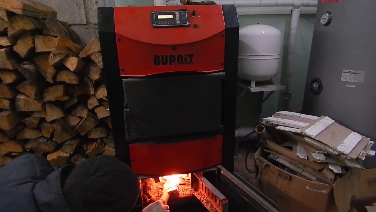 Растапливаем твердотопливный котел Burnit WBS Active 30, принцип работы автоматики котла