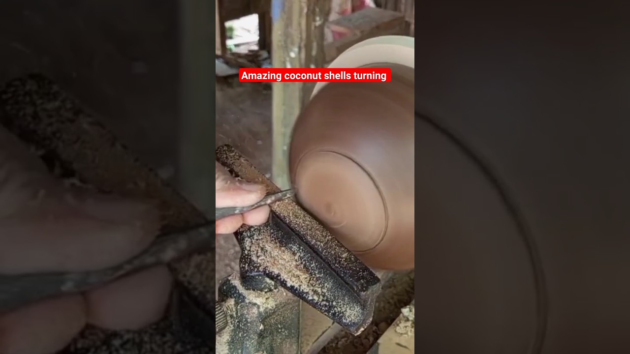 Amazing coconut shells turning #woodturning #wood #coconutturning
