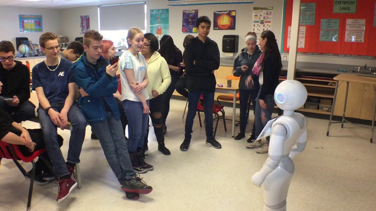ATB robot 'Pepper' visits St. Thomas Aquinas Middle School in Red Deer