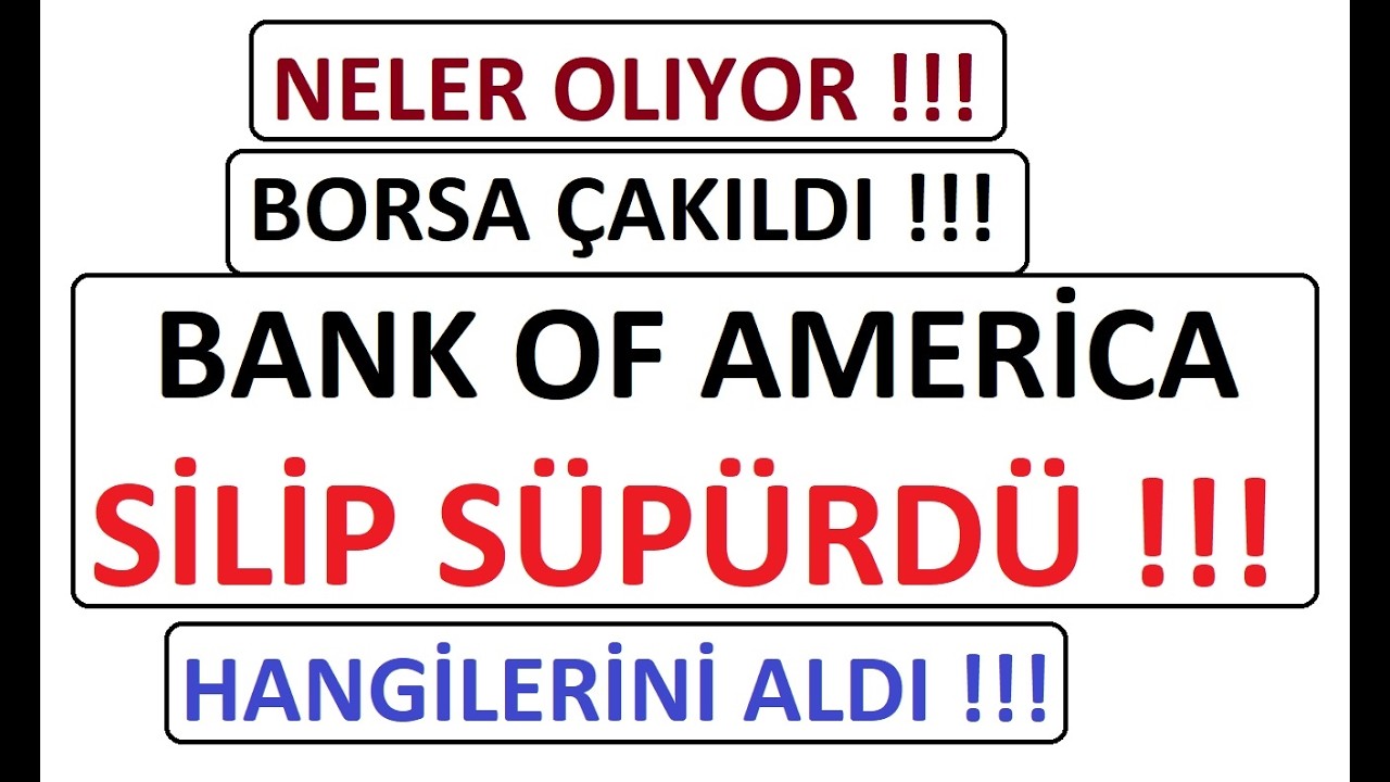 NELER OLIYOR !!! BORSA ÇAKILDI !!! BANK OF AMERİCA SİLİP SÜPÜRDÜ !!! HANGİLERİNİ ALDI !!! BIST BORSA