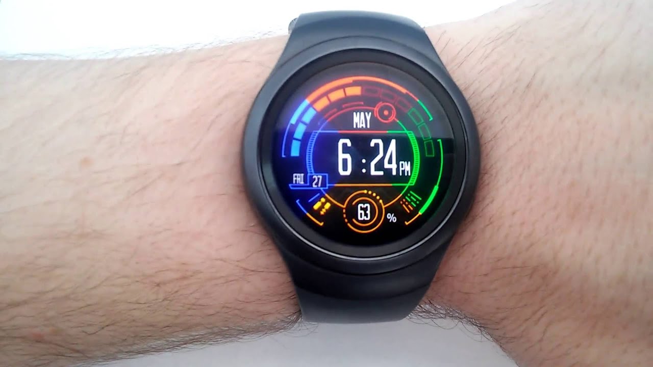 Watch Face: Neon Mixed 12 Hours version Running on Samsung Gear S2