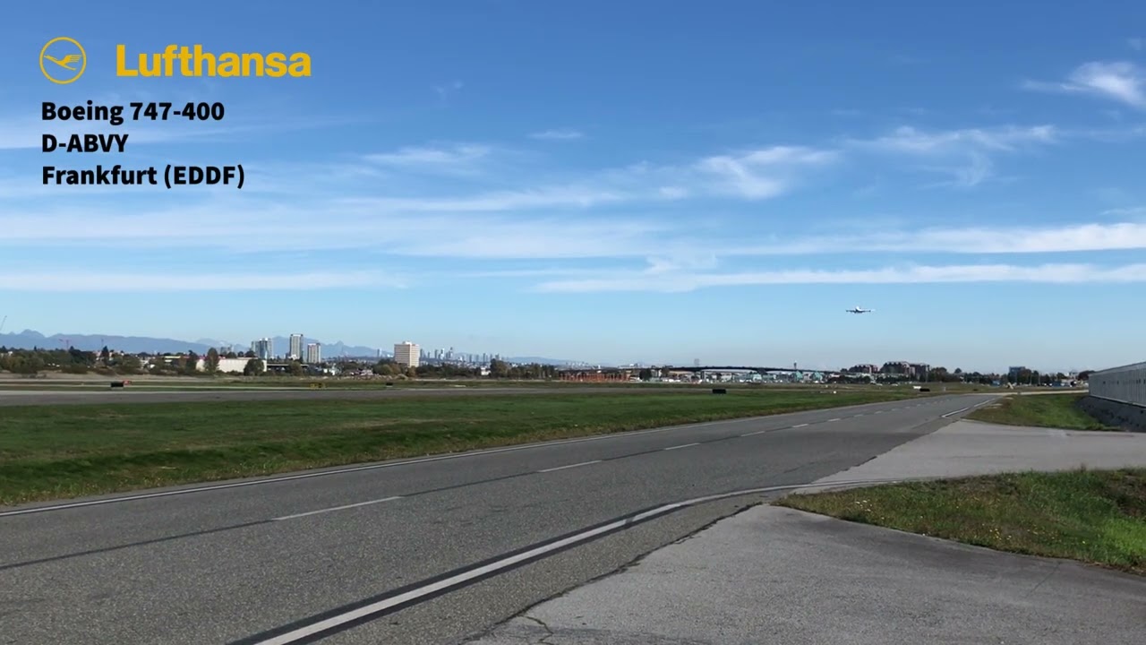 YVR Arrivals. Lufthansa 747 400. D-ABVY. LH493. Frankfurt (EDDF) - Vancouver Int. (CYVR) 26R.