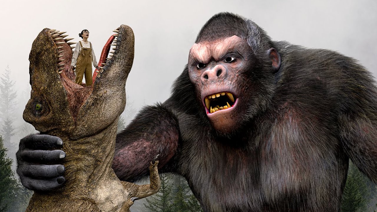 Best Epic T-rex Dinosaur Attack | King Kong vs T-rex | Jurassic World Dominion | Teddy Chase
