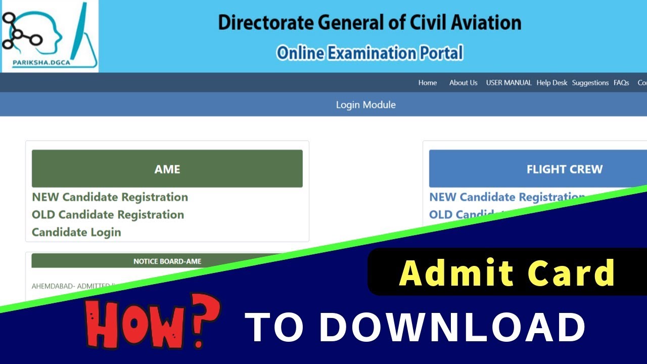 How to download admit card from Pariksha Dgca