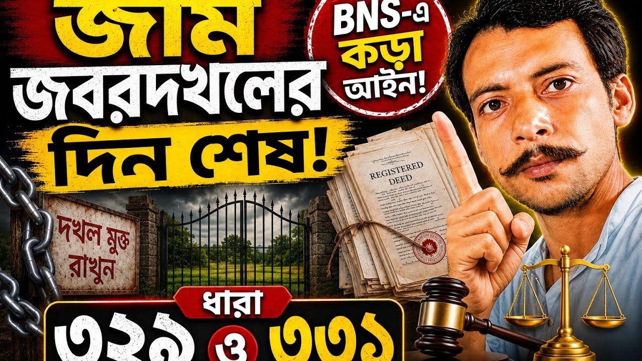 ||BNS-র নতুন আইন ধারা ৩২৯,৩৩১,৩৩২,৩৩৩|| এবার জমি জবরদখল করলে এবার কড়া শাস্তি ||