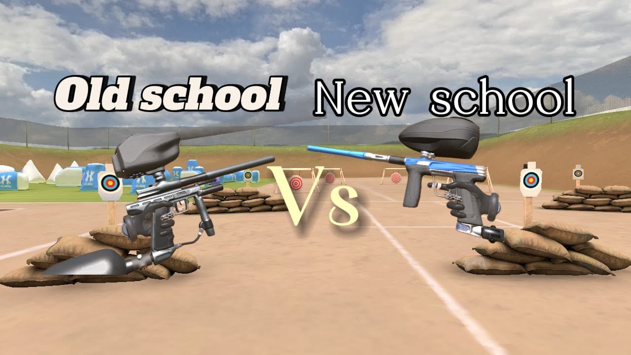 Old school VS new school in paintball playground 