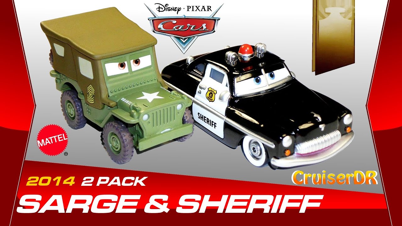 Disney Pixar Cars, 2014 Dicast 2 Pack Sarge & Sheriff 1:55 Scale Mattel