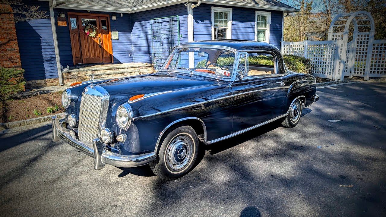 Test Drive in a 1959 Mercedes 220S Ponton Coupe For Sale~4 Speed~Moon Roof~Drive it 2 the Moon🌛