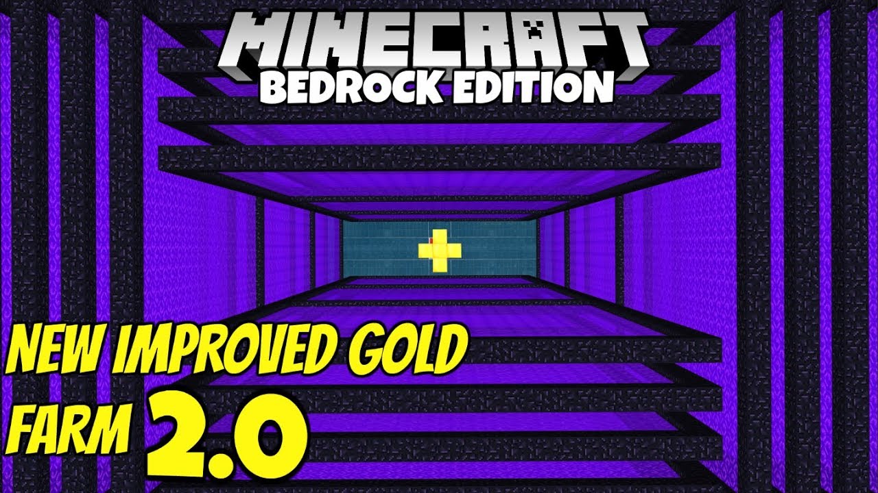 Minecraft Bedrock: New And Improved Gold Farm V2! Tutorial MCPE Xbox PC