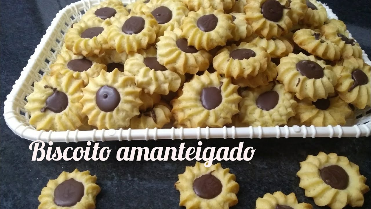 como preparo biscoito amanteigado com chocolate 😋 ótimo faça e venda.