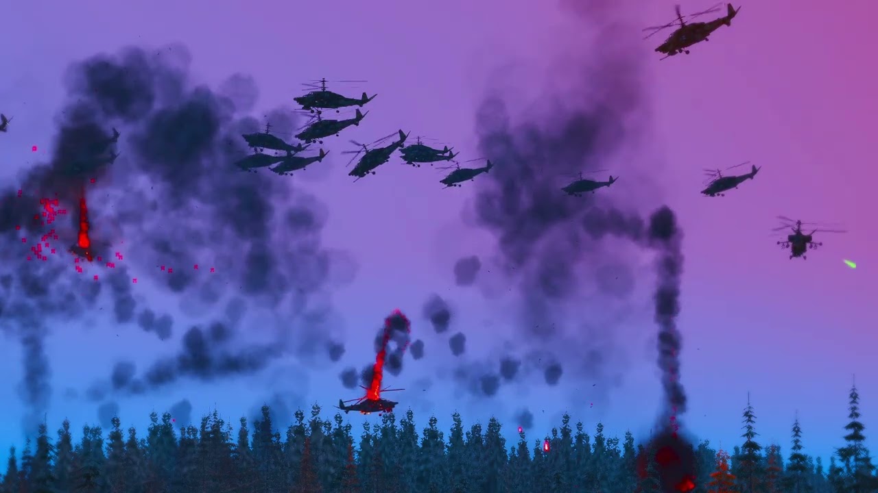 Russia Mi-48 Combat Helicopter Shot Down by Ukraine Armed Forces Military Simulation -ArmA 3 #Shorts