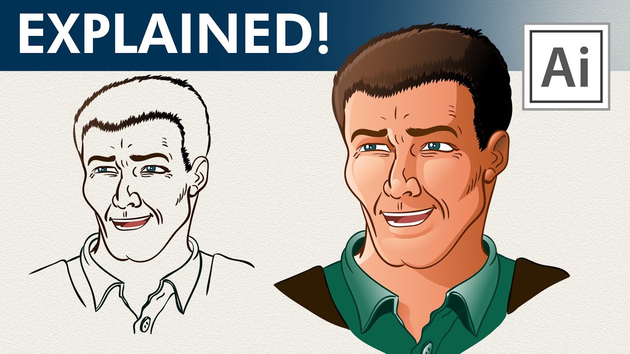 Inking Coloring and Drawing Tutorial for Adobe Illustrator