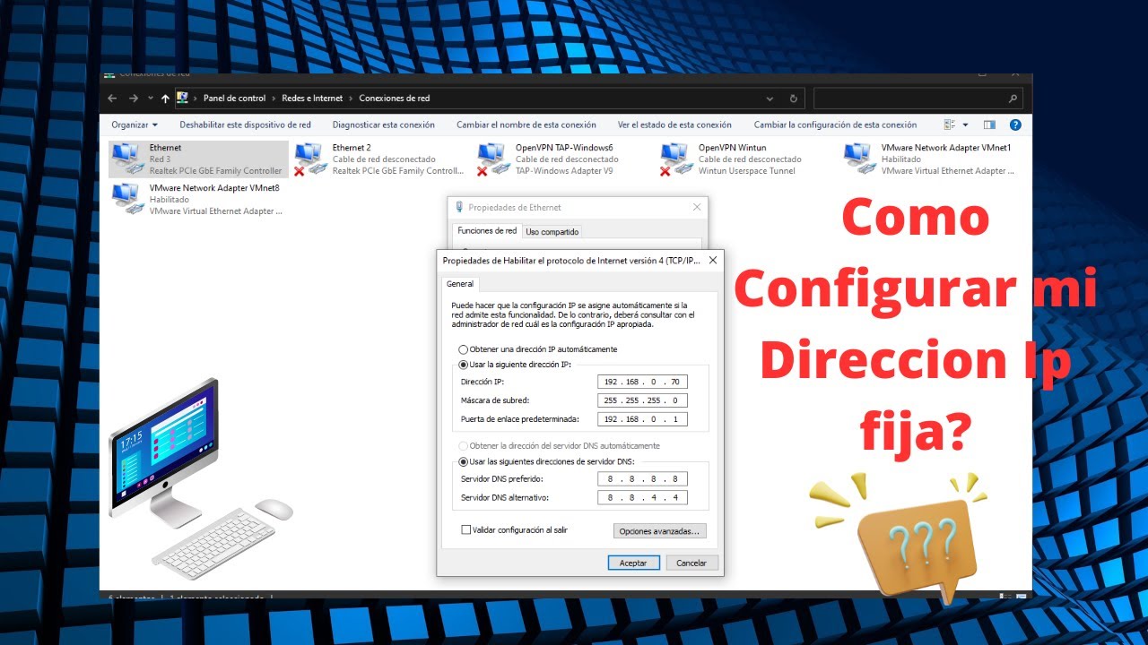✅💻CONFIGURAR DIRECCION IP DE RED FIJA EN MI EQUIPO (WINDOWS 10) 2023