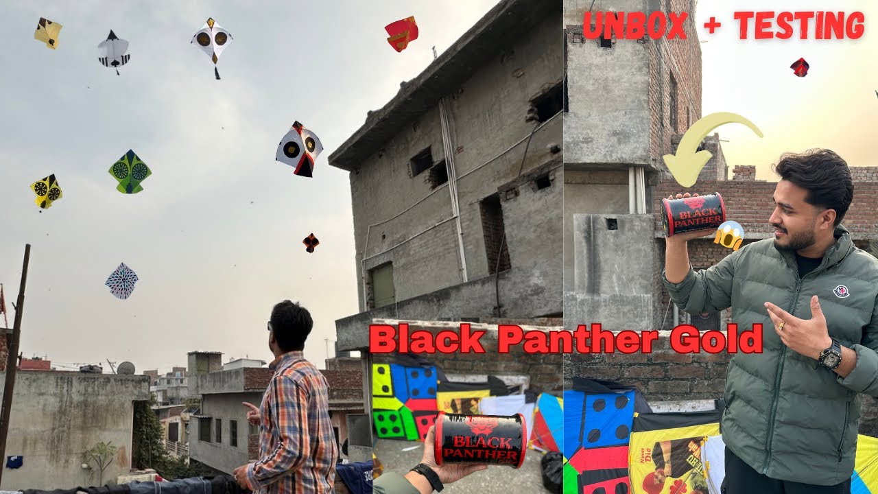 Black Panther Gold 😱 Unbox + Testing 😍 Kite Fighting 🔥 Kite Vlog 