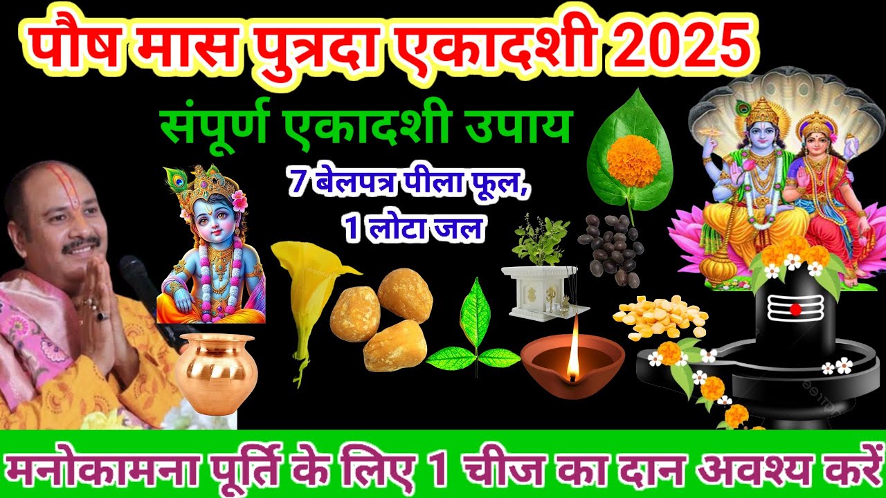 31 दिसम्बर पौष मास पुत्रदा एकादशी उपाय 7 बेलपत्र 1 लोटा जल 1 चीज दान इच्छा पूर्ण 