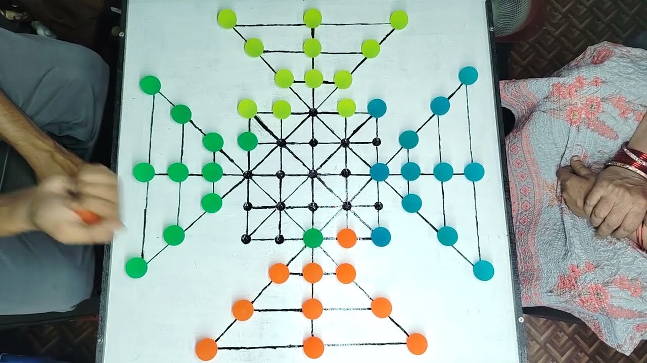 Classic Board Games (Bead 12) - Sky Blue Vs Yellow Vs Green Vs Orange 