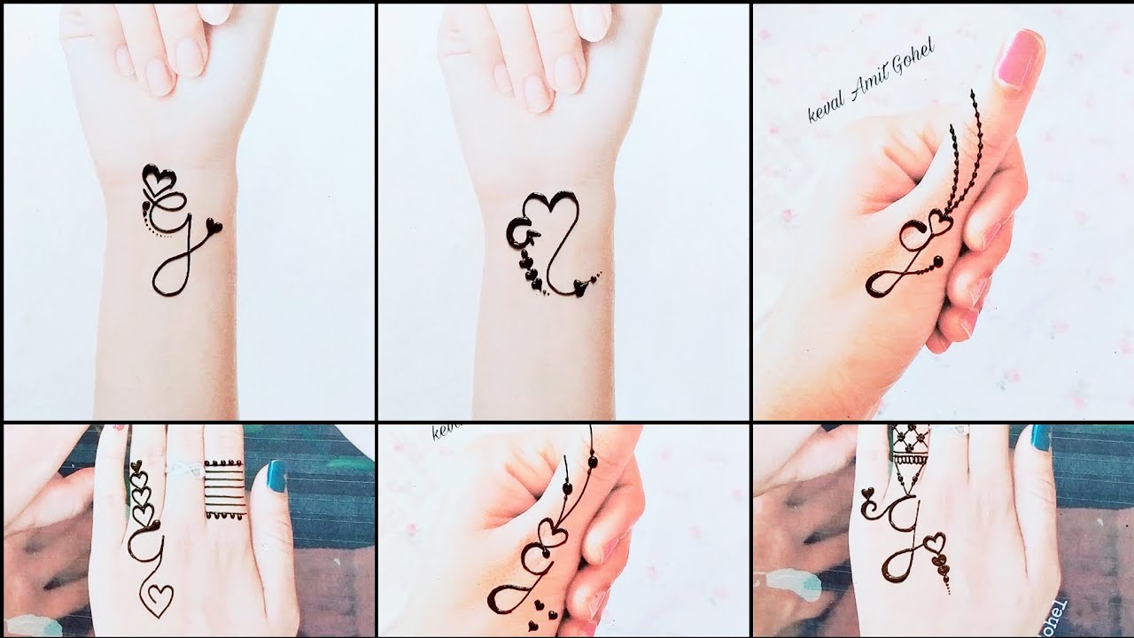 G Letter Mehndi Tattoo Step By Step by Keval Amit Gohel | G Mehndi Tattoo design