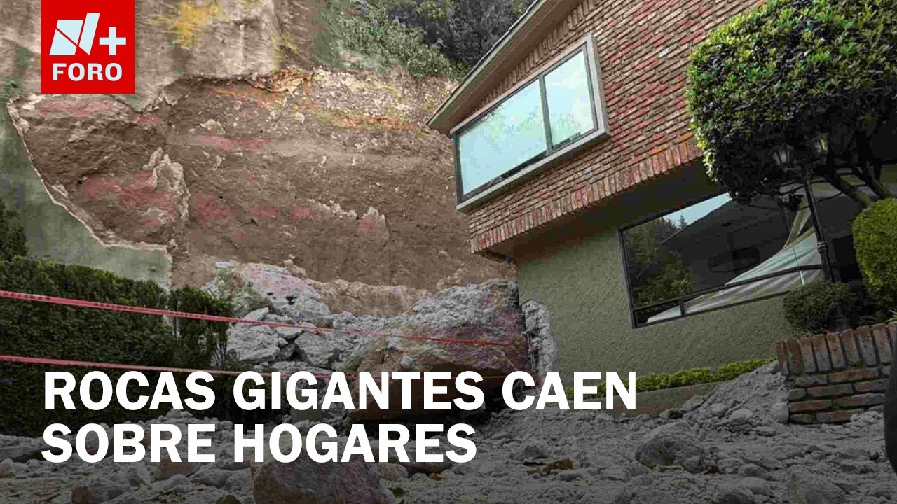 Enormes rocas caen del cerro en Huixquilucan y ponen en riesgo a vecinos