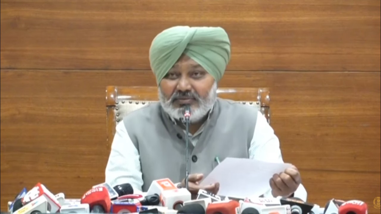 Live: Finance Minister Harpal Singh Cheema briefing media on Cabinet decisions at Punjab Bhawan